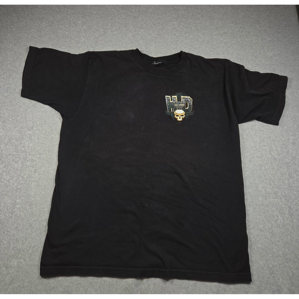 2000s Harley Davidson Bahamas Nassau Skull Graphic T-Shirt Black Mens XL Vintage